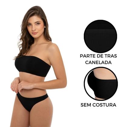 Imagem de Kit com 2 Soutien Poliamida Top Feminino Sutiã Sem Costura Sem Bojo Segura Seios Faixa Trifil