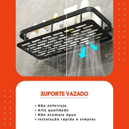 Kit Com 2 Suporte Para Banheiro Reto - Porta Shampoo e Sabonete - Nybc Imagem de Kit Com 2 Suporte Para Banheiro Reto - Porta Shampoo e Sabonete - Nybc