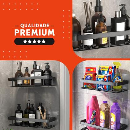 Kit Com 2 Suporte Para Banheiro Reto - Porta Shampoo e Sabonete - Nybc Imagem de Kit Com 2 Suporte Para Banheiro Reto - Porta Shampoo e Sabonete - Nybc