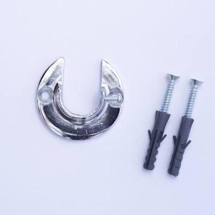 Imagem de Kit com 2 Suportes Flange para Varão de Cortina 19mm - Alumínio