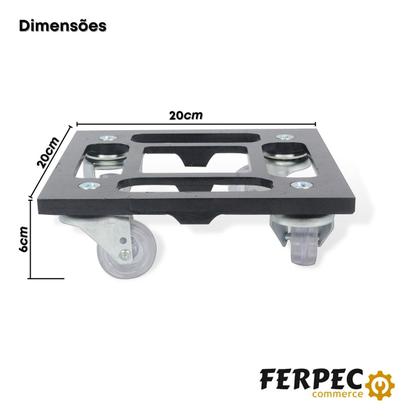 Imagem de Kit Com 2 Suportes Para Vaso 20cm Quadrado Com Rodinhas