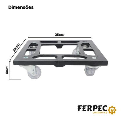 Imagem de Kit Com 2 Suportes Para Vaso 25cm Quadrado Com Rodinhas