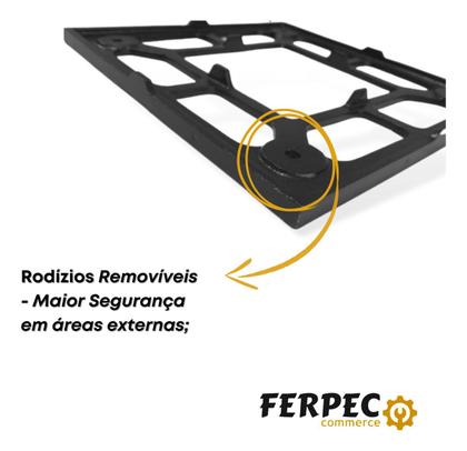 Imagem de Kit Com 2 Suportes Para Vaso 25cm Quadrado Com Rodinhas