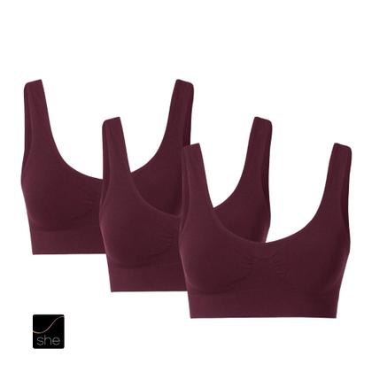 Imagem de Kit Com 2 Sutiã Top Feminino She Mash Sem Costura Sem Bojo Básicos e Lisos Microfibra Alças Larga