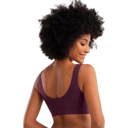 Imagem de Kit Com 2 Sutiã Top Feminino She Mash Sem Costura Sem Bojo Básicos e Lisos Microfibra Alças Larga