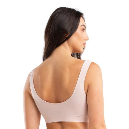 Imagem de Kit Com 2 Sutiã Top Feminino She Mash Sem Costura Sem Bojo Básicos e Lisos Microfibra Alças Larga