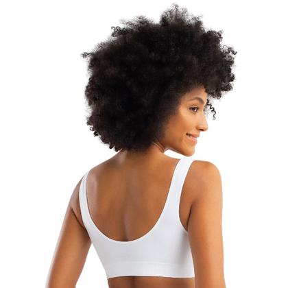 Imagem de Kit Com 2 Sutiã Top Feminino She Mash Sem Costura Sem Bojo Básicos e Lisos Microfibra Alças Larga