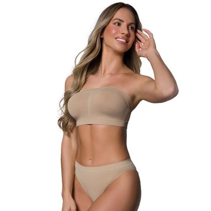Imagem de Kit Com  2 Sutiãs Top Básico Adulto Selene Modelo Sem Bojo Com Alças Reguláveis