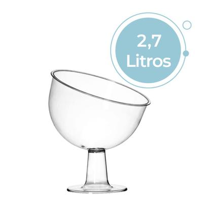 Imagem de Kit Com 2 Taças Inclinada Grande Acrílico Sobremesas  2,7L.