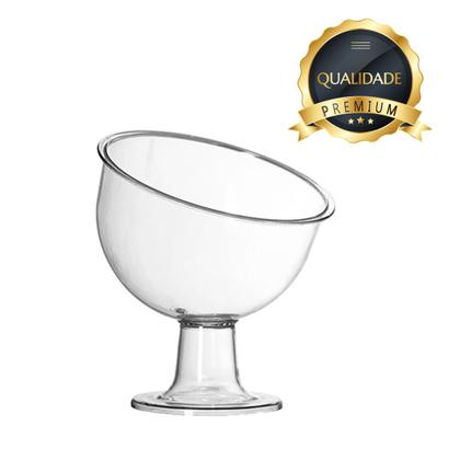 Imagem de Kit Com 2 Taças Inclinada Média Acrílico Suporte Doces Balas