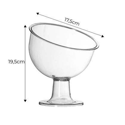 Imagem de Kit Com 2 Taças Inclinada Média Acrílico Suporte Doces Balas