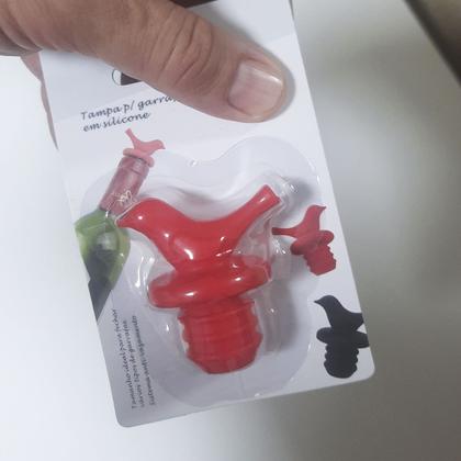 Imagem de Kit com 2 Tampa Rolha De Silicone Formato Pássaro para Garrafas Vinho Espumante