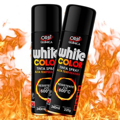 Imagem de Kit com 2 Tintas Spray Preto Fosco de Alta Temperatura Até 600ºC Orbi Química