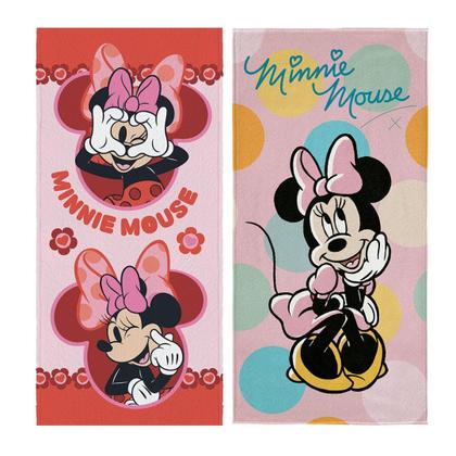 Imagem de Kit com 2 Toalhas de Banho Personagens Aveludada e Felpuda 