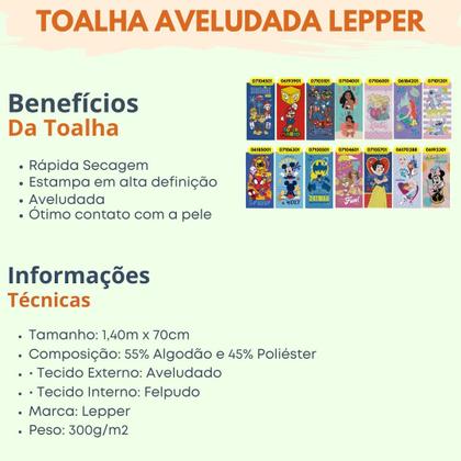 Imagem de Kit com 2 Toalhas de Banho Personagens Aveludada e Felpuda 