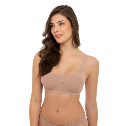 Imagem de Kit Com 2 Top Liso Básico Sem Bojo E Sem Costura Feminino Adulto Trifil Para Treino Academia Corrida