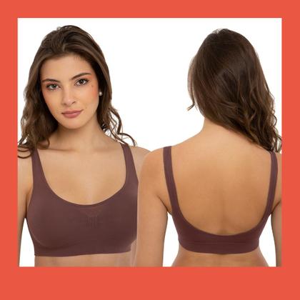 Imagem de Kit Com 2 Top Liso Básico Sem Bojo E Sem Costura Feminino Adulto Trifil Para Treino Academia Corrida