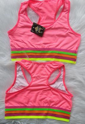 Imagem de Kit com 2 Top Neon, costa nadador,microfibra,forro em algodão