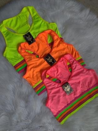 Imagem de Kit com 2 Top Neon, costa nadador,microfibra,forro em algodão
