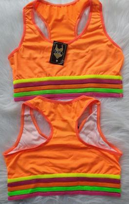 Imagem de Kit com 2 Top Neon, costa nadador,microfibra,forro em algodão