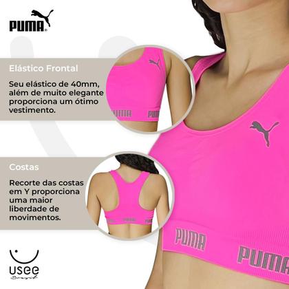 Imagem de Kit com 2 Tops Sem Costura Com Elastico Fitness Academia Sport Puma
