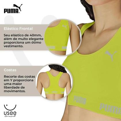 Imagem de Kit com 2 Tops Sem Costura Com Elastico Fitness Academia Sport Puma