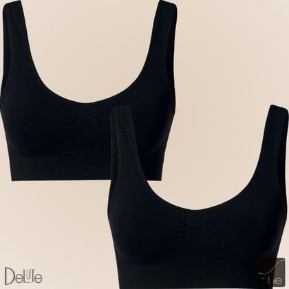 Imagem de Kit Com 2 Tops Sutiãs Regata Microfibra Sem Bojo She Lingerie 