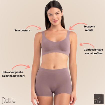 Imagem de Kit Com 2 Tops Sutiãs Regata Microfibra Sem Bojo She Lingerie 