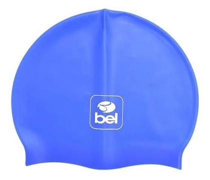 Imagem de Kit Com 2 Toucas De Natação Cores Vibrantes 22x19 bel Azul Sem Desenho Lisa 22x19