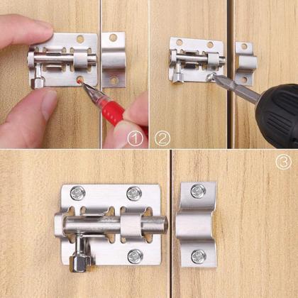 Imagem de Kit com 2 Trancas /  Ferrolho em Aço Inox 1.5 Polegadas