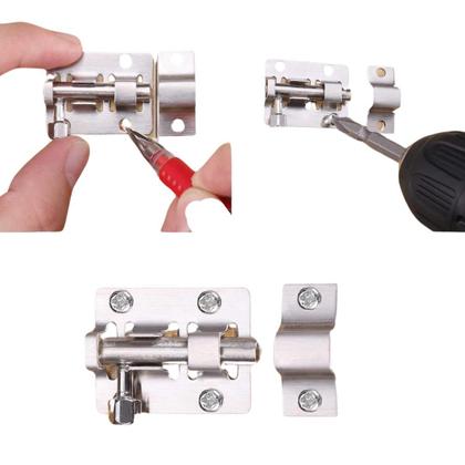 Imagem de Kit com 2 Trancas /  Ferrolho em Aço Inox 1.5 Polegadas