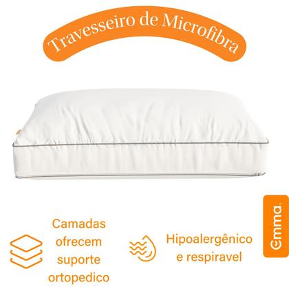 Imagem de Kit com 2 Travesseiros de Microfibra Ajustáveis Emma