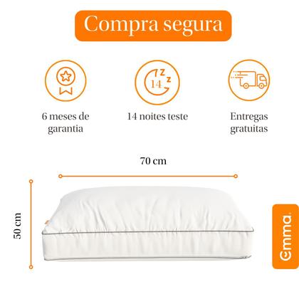 Imagem de Kit com 2 Travesseiros de Microfibra Ajustáveis Emma