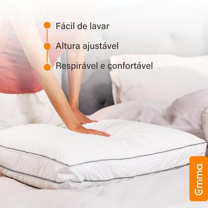 Imagem de Kit com 2 Travesseiros de Microfibra Ajustáveis Emma