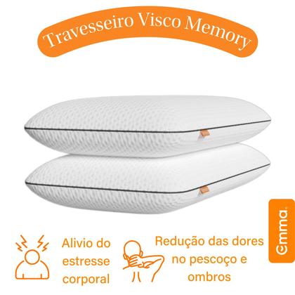 Imagem de Kit com 2 Travesseiros Memory Visco - Emma Basics - Tecnologia NASA desenvolvida na Alemanha