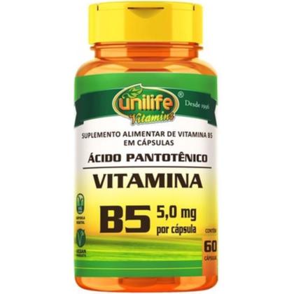 Imagem de Kit Com 2 Un Vitamina B5 Ácido Pantotênico 100% Pura 500mg 120 Capsulas Vegano Unilife