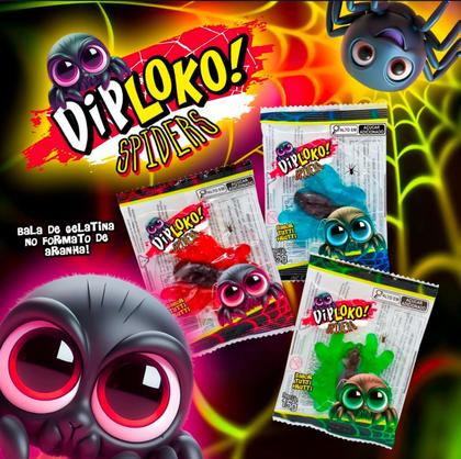 Imagem de Kit com 2 unidades Bala Gelatina Diploko Spiders Sortidas