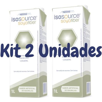 Imagem de Kit Com 2 Unidades Isosource Soya Fiber 1Litro Nestlé Dieta Tetra Park Original Fibras Para Home Care