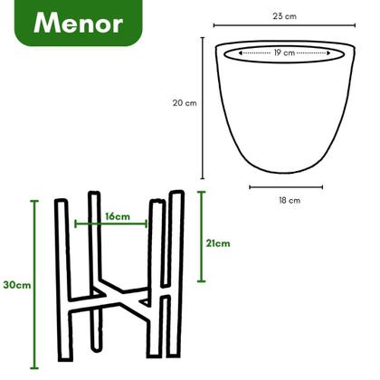 Imagem de Kit Com 2 Vaso De Planta Decorativo De Polietileno Com Suporte De Madeira 