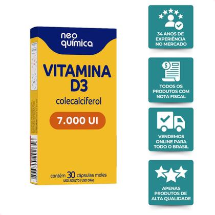 Imagem de Kit Com 2 - Vitaminas D3 7.000ui Com 30 Cps Cada Neo Quimica