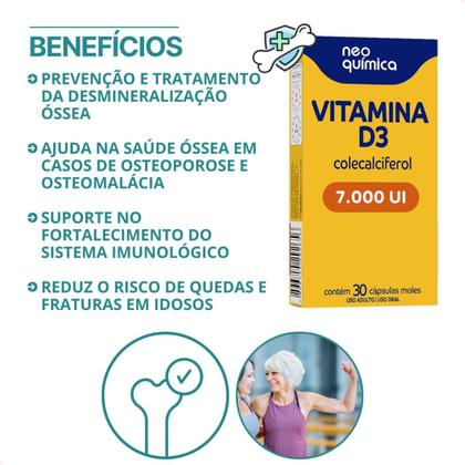 Imagem de Kit Com 2 - Vitaminas D3 7.000ui Com 30 Cps Cada Neo Quimica