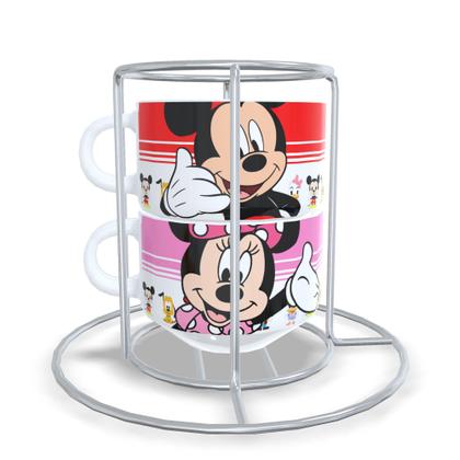 Imagem de Kit com 2 Xícaras com Suporte - Mickey e Minnie