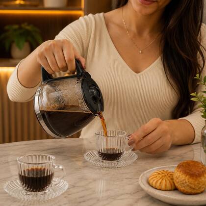Imagem de Kit com 2 xícaras de café com pires em vidro transparente canelado, ideal para servir com elegância