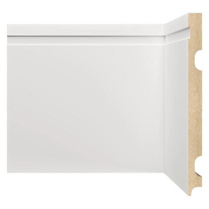 Imagem de Kit com 20 Barras Rodapé Mdf 2002 Moldufama 15mmx20cm Metro Linear 48m Branco