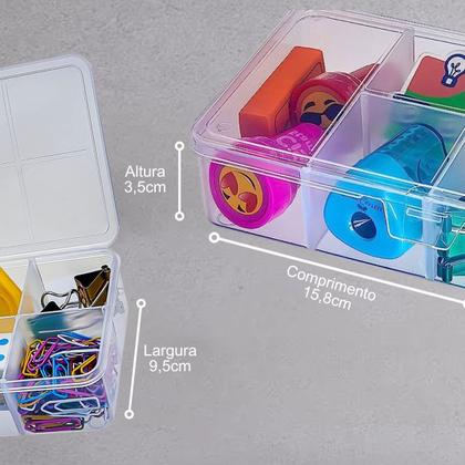 Imagem de Kit Com 20 Box Organizadores Tam P Transparente