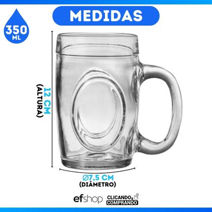 Imagem de Kit Com 20 Canecas De Vidro Chopp Cerveja Bar Restaurante Padaria 350 Ml
