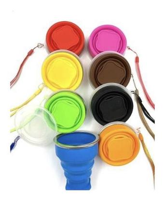 Imagem de Kit Com 20 Copo De Silicone 200ml Reutilizável Dobrável