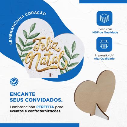 Imagem de Kit com 20 Enfeites de Natal em Formato de Coração  Decoração em MDF para Mesa e Escritório