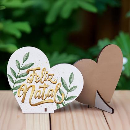 Imagem de Kit com 20 Enfeites de Natal em Formato de Coração  Decoração em MDF para Mesa e Escritório