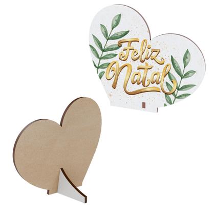 Imagem de Kit com 20 Enfeites de Natal em Formato de Coração  Decoração em MDF para Mesa e Escritório